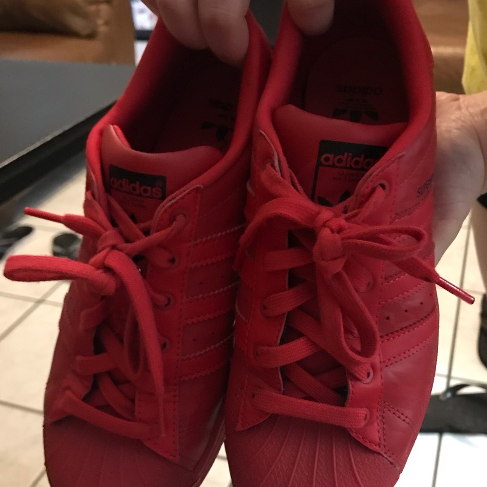 Red Adidas Superstars